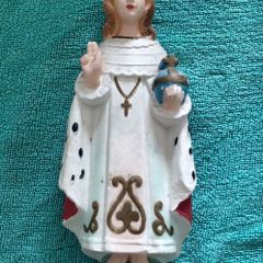 Vintage Child of Prague Plaster Statue | 8 Inches Tall