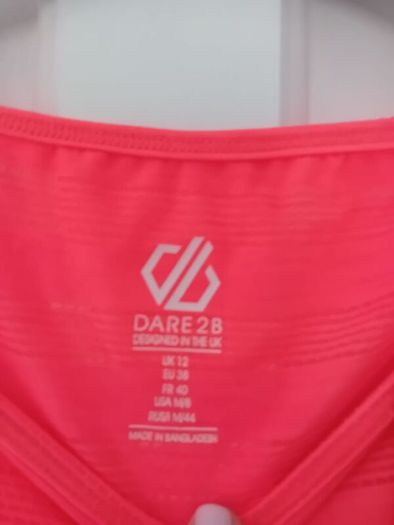 Womens Dare2B Quick Dry TShirt - Size 12 - Fiery Coral - BNWT RRP 30