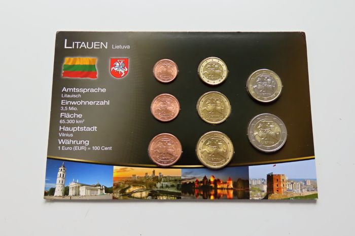 Lithuania first year euro coins set 2015 BUNC Lietuva