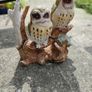 Ceramic twin owl ornament Image 2