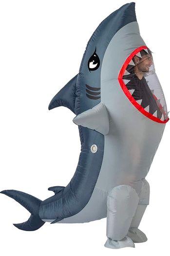 Inflatable Costume Full Body Shark Air Blow-up Deluxe Halloween Costume - Adult Size
