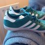 Adidas Gazelle ortholite green suede trainers size 4 Image 3