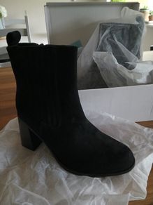 Ladies Black Suede Ankle Boots