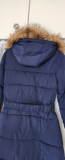 Navy Padded winter coat with Belt size M /12