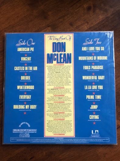 Don McLean - The Very Best Of Irish Pressing Vinyl LP