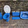 Bathroom Suite - Blue - Cast Iron Bath Image 3