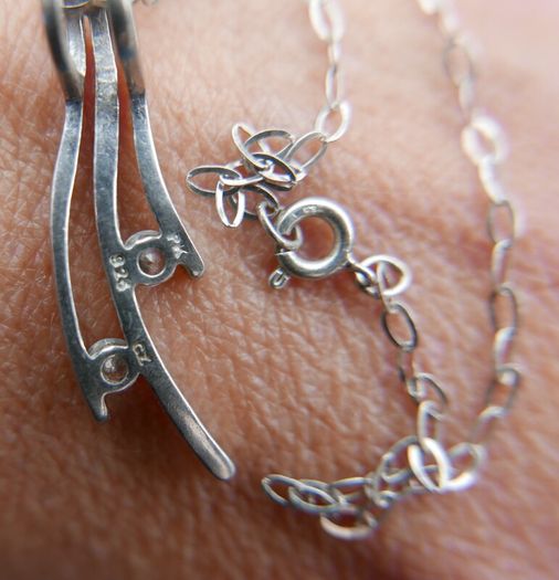 Vintage Sterling Silver 925 Pendant  Necklace 2,5g length - 17"