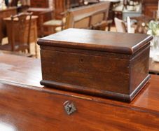 Antique Oak Box with Key