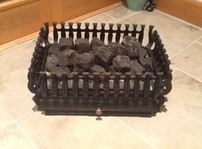 Wrought iron spanish basket gas fire