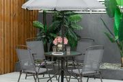 6 Piece Patio Dining Set with Parasol