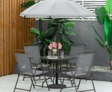 6 Piece Patio Dining Set with Parasol