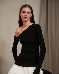 Zara knit one shoulder top