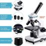 100X-2000X Microscope for Kids Adults, with Microscope Slides Kit, Professional Biological Microscope for Students School Laboratory Image 3