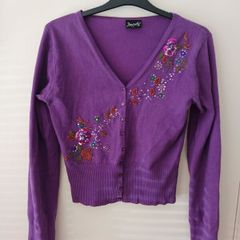 Beaded Vintage Style Cardigan or Top Size L