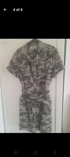 ladies belted camouflage dress