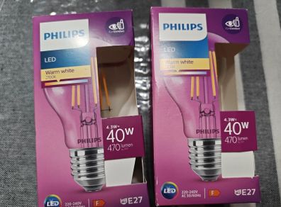 Philips E27 LED Filament Bulbs 40w