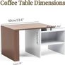 NEW SALE | Industrial Coffee Table Vintage Wooden and Metal Living Room Coffee Table with Storage Shelf Accent Furniture (White and Rustic Brown Image 5