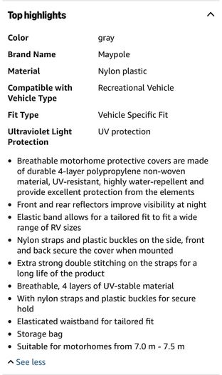 Motorhome Campervan Cover