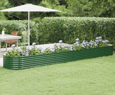 Garden Raised Bed Galvanised Steel 512x80x36 cm Green