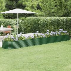 Garden Raised Bed Galvanised Steel 512x80x36 cm Green