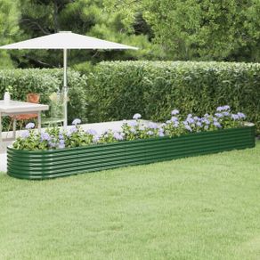 Garden Raised Bed Galvanised Steel 512x80x36 cm Green