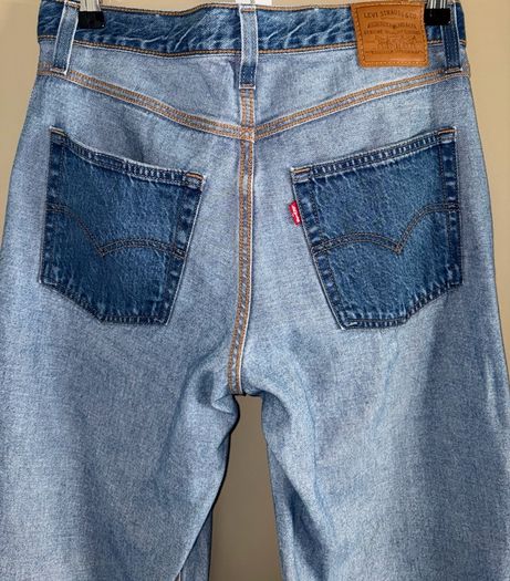 Levis Reversible 2-in-1 Baggy Dads Jeans W29/L30 UK 10 Relaxed Fit Light Blue Wash Utility Baggy Wide Leg