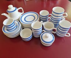 Vintage Blue & White Carrigaline Pottery Set