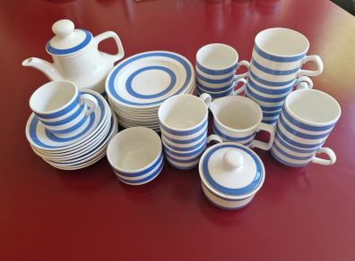 Vintage Blue & White Carrigaline Pottery Set