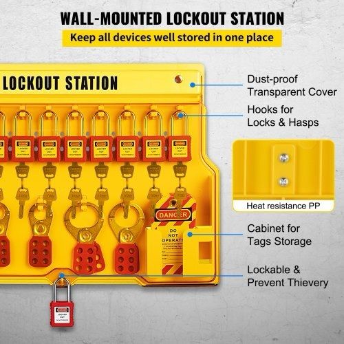58 PCS Lockout Tagout Kits, Electrical Safety Loto Kit Includes Padlocks, Lockout Station, Hasp, Tags & Zip Ties, Lockout Tagout Safety Tools for Industrial, Electric Power, Machinery