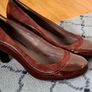 Marks and Spencer Wine Footglove wider feet leather court shoes size UK 4.5 Image 4
