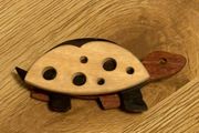 Vintage Wooden Turtle Brooch