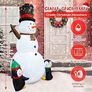 8FT Christmas Inflatable Outdoor Decorations, Christmas Inflatable Snowman with Two Penguins, Built-in Rotating LED Light for Outdoor Indoor, Garden, Patio, Lawn, Xmas Party Image 2