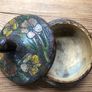 Vintage Handcrafted Wooden Trinket Box Decorative Carved Flowers Image 4
