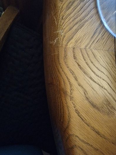 Round oak table with chairs