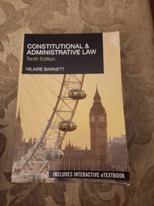 Constitutional & Administrative Law. Tenth Edition.  By Hilaire Barnett. Large Volume Paperback In Good Condition.