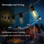 107ft Festoon Lights Outdoor, 32x1w Led Dimmable Bulbs, 2200k Warm White Commercial Grade Outdoor String Lights For Patio, Garden, Fence Image 6