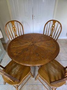 Solid Wood Round Table & Chairs