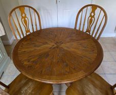 Solid Wood Round Table & Chairs