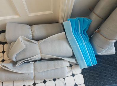 Foam roll and packing peanets