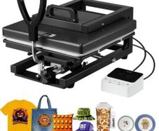 Hybrid Heat Press, 380 x 380 mm, 5-in-1 Multifunction, Heat Up Fast and Even, All-New Patented Design, Easy to Control, Sublimation Press Machine for T-shirts/Mugs/Tumblers/Caps/Plates, Black