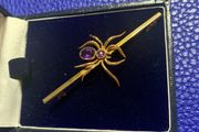 Gold Victorian Spider Brooch