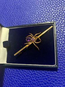 Gold Victorian Spider Brooch