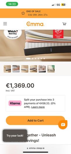 brand new Emma UK Premium Pro mattress EU king size