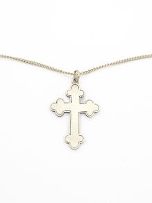 Signed British Sterling Silver Cross On 925 Chain