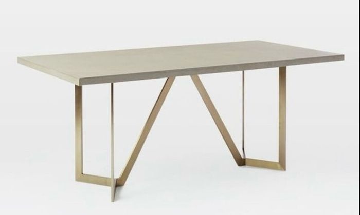 West Elm concrete dining table
