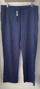 Linen mix navy trousers size 16