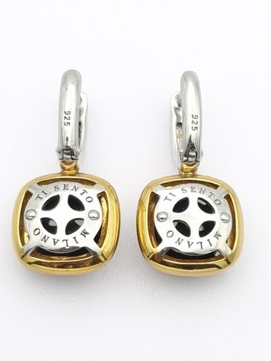 Y2k Italian Designer Sterling Silver Ti Sento Milano Faceted Crystal Earrings