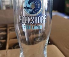 Rockshore and Hop House pint glasses