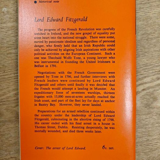 Lord Edward Fitzgerald by Patrick Byrne paperback, Irish history printed by Talbot Press, from 1950s or 1960s