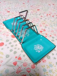 Vintage Chrome and Ceramic 1950s Toast Rack